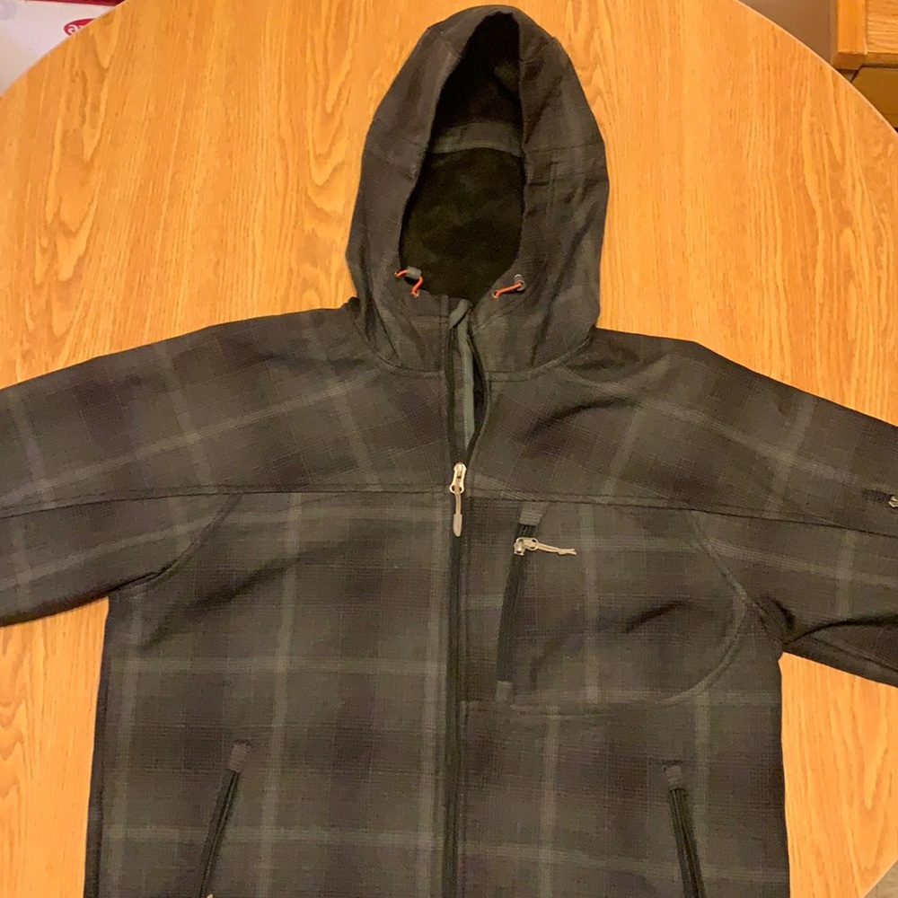 Double Diamond checked outdoor hoodie jacket